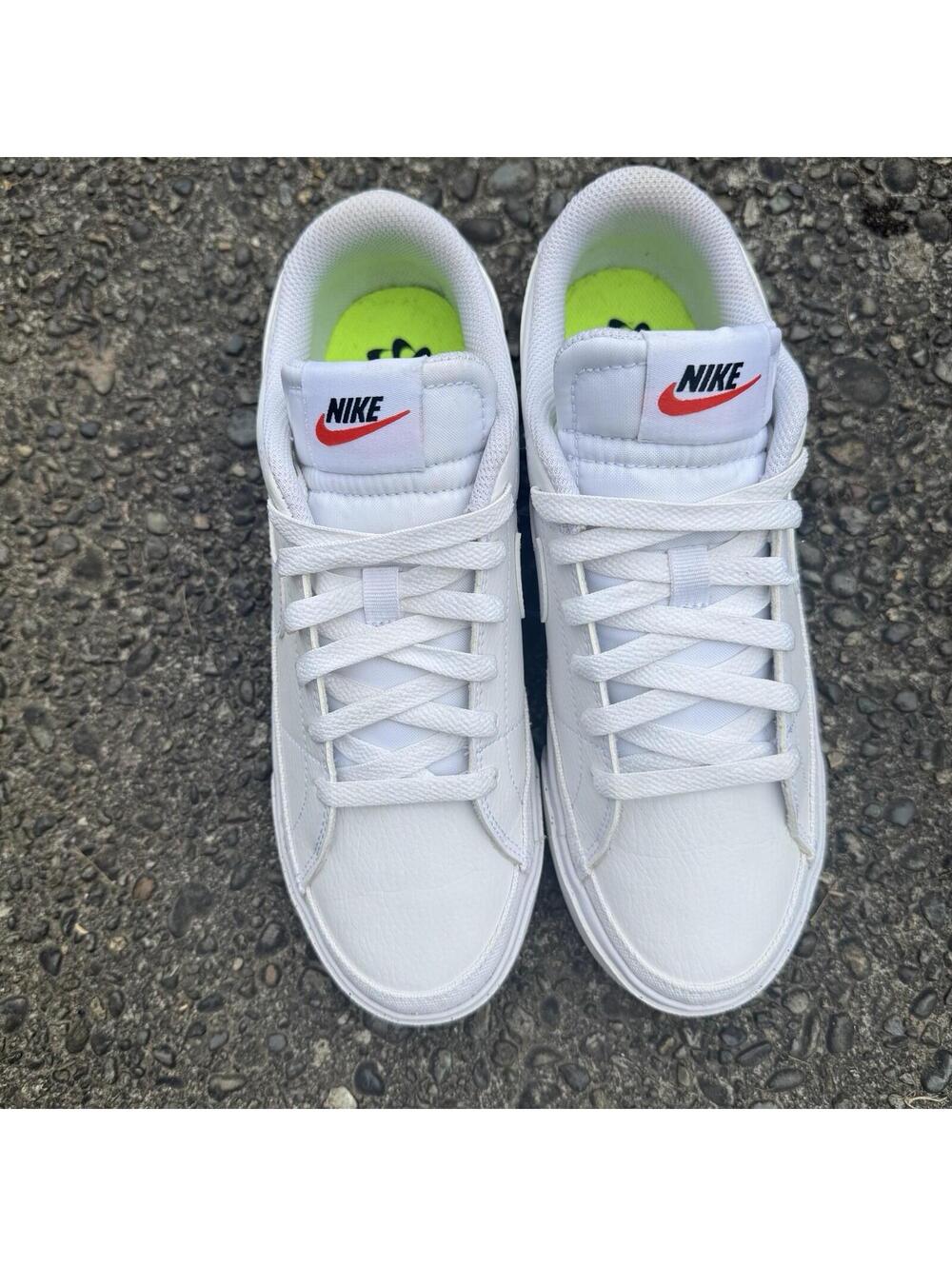 Nike Court Legacy Next Nature White Black Leather Low Top Sneakers DH3161-101 - Picture 5 of 9